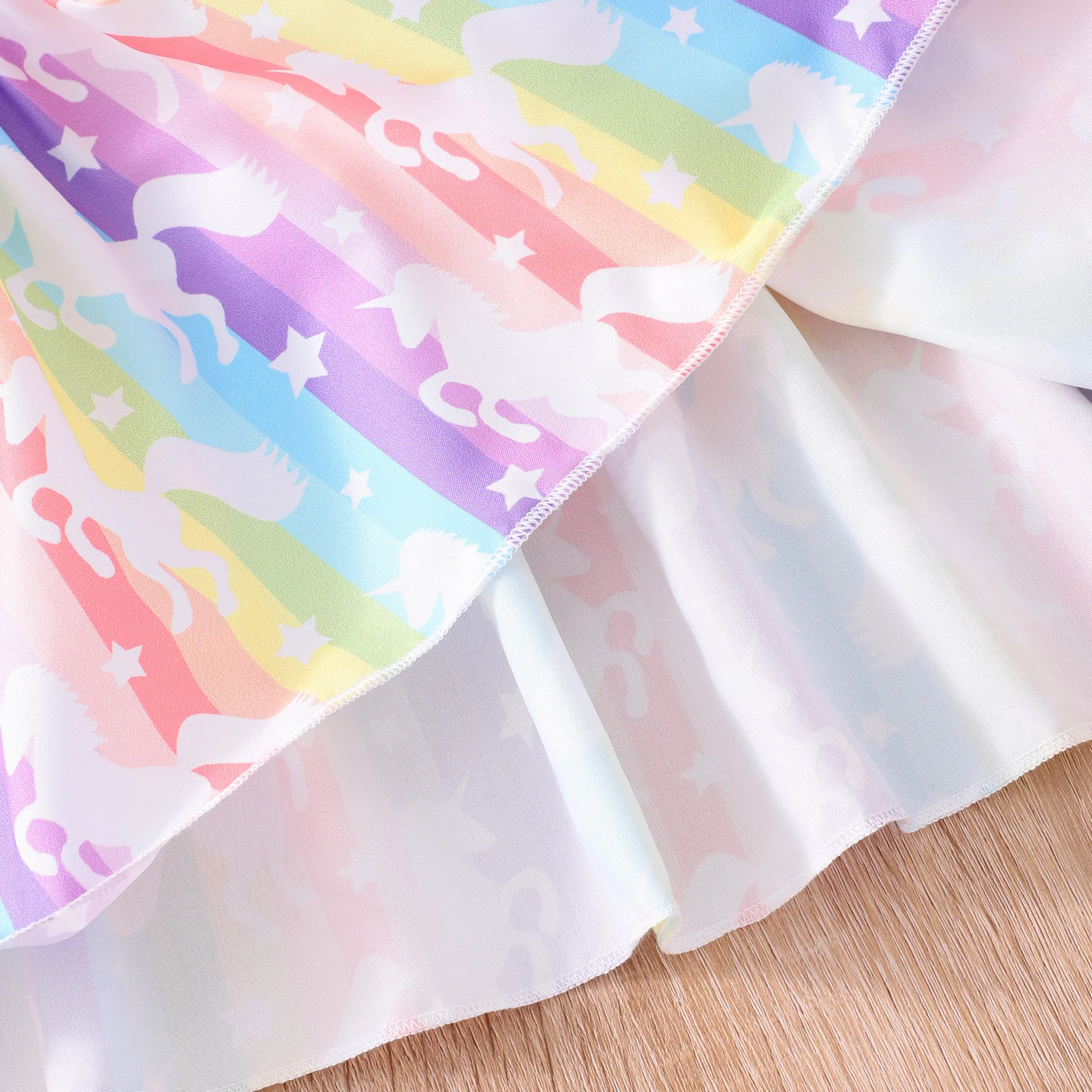Girl'S Princess Rainbow Butterfly Leopard Polyester Girls Dresses display picture 23