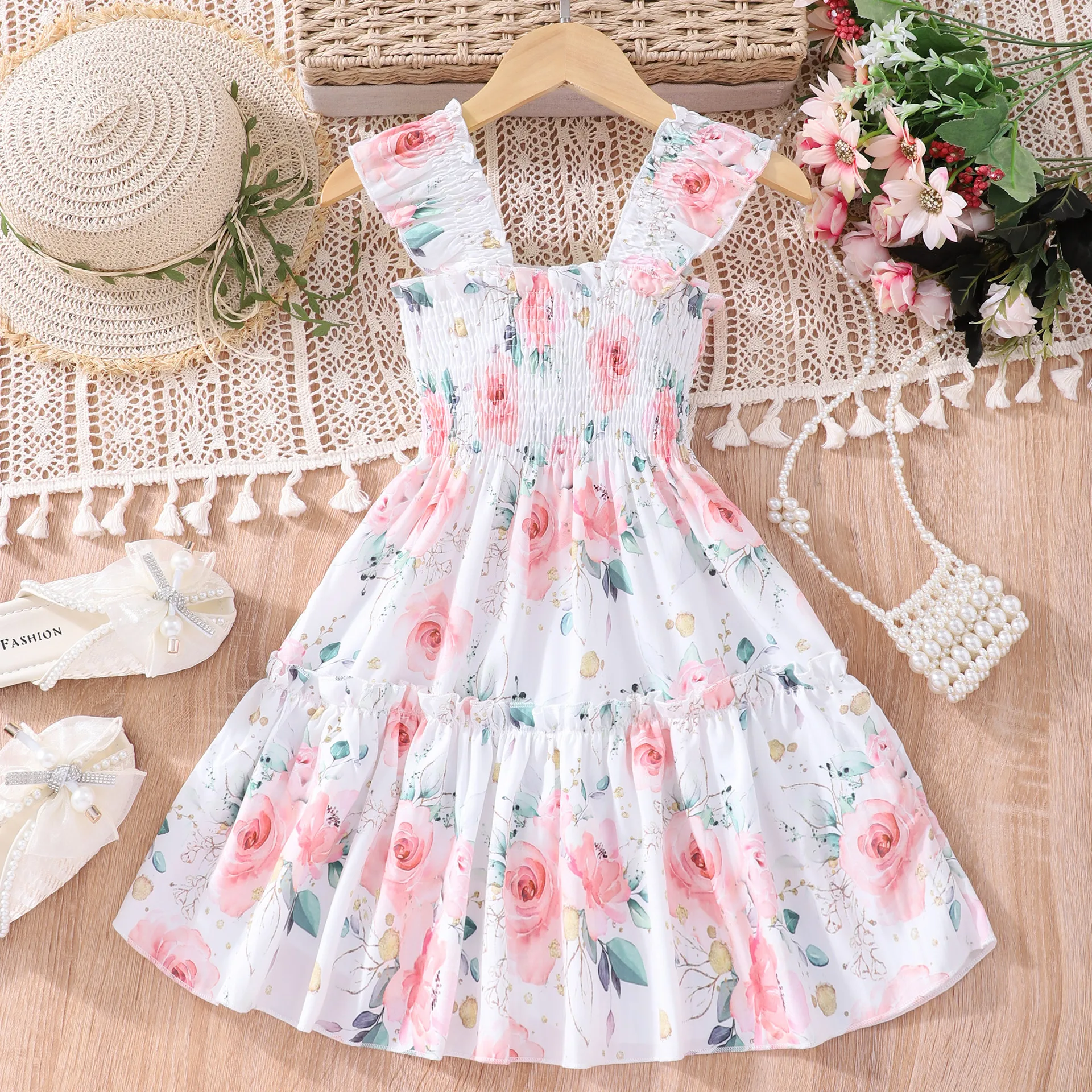 Girl'S Princess Rainbow Butterfly Leopard Polyester Girls Dresses display picture 33