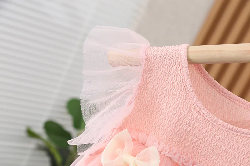 Women's Princess Solid Color Bowknot Cotton Girls Dresses display picture 7