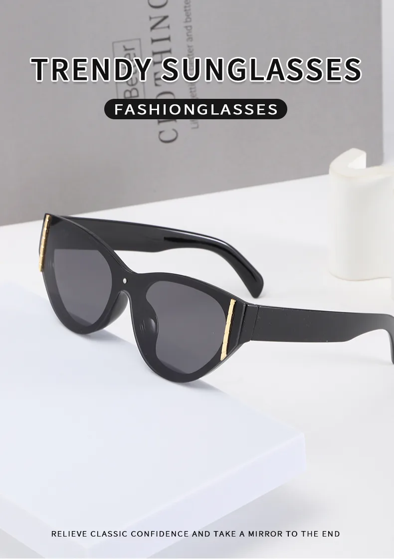 Streetwear Affordable Luxury Style Advanced Sense Solid Color Pc Cat Eye Full Frame Glasses display picture 1