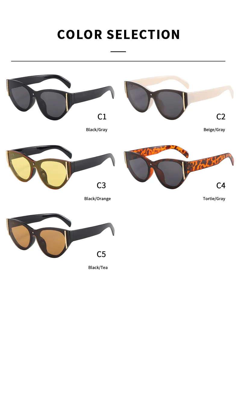 Streetwear Affordable Luxury Style Advanced Sense Solid Color Pc Cat Eye Full Frame Glasses display picture 9