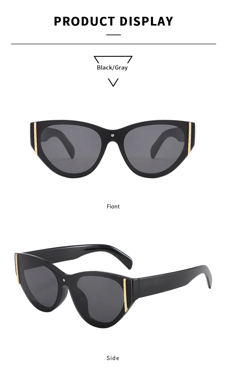 Streetwear Affordable Luxury Style Advanced Sense Solid Color Pc Cat Eye Full Frame Glasses display picture 10