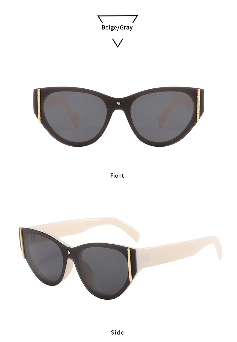 Streetwear Affordable Luxury Style Advanced Sense Solid Color Pc Cat Eye Full Frame Glasses display picture 12