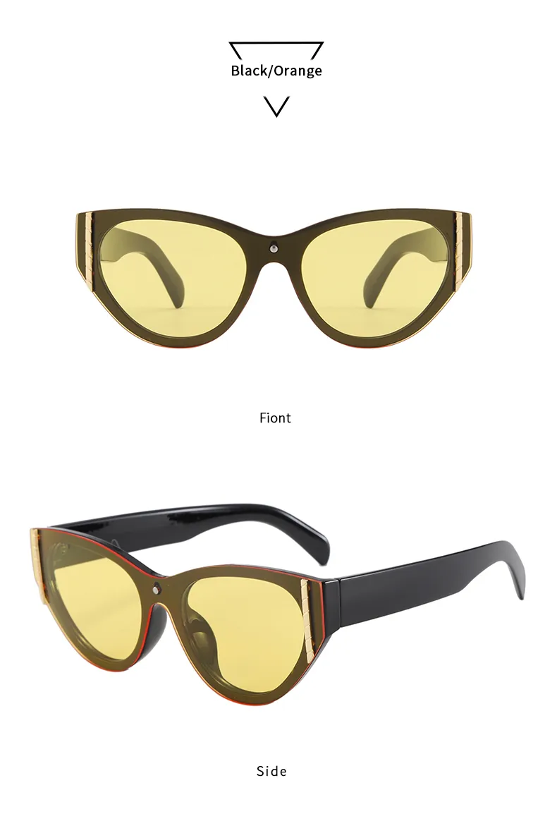 Streetwear Affordable Luxury Style Advanced Sense Solid Color Pc Cat Eye Full Frame Glasses display picture 13