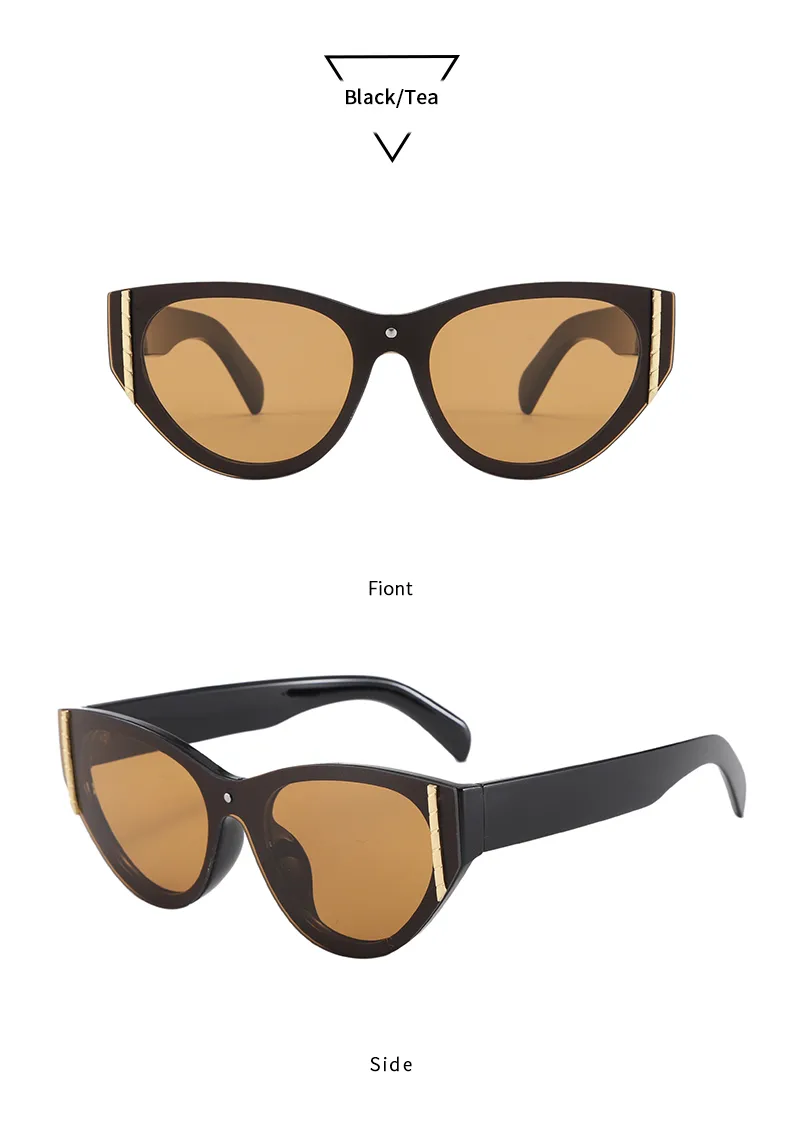 Streetwear Affordable Luxury Style Advanced Sense Solid Color Pc Cat Eye Full Frame Glasses display picture 15