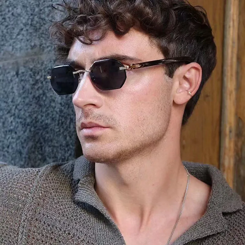 Streetwear Geometric Pc UV400 Protection Polygon Frameless Glasses display picture 1