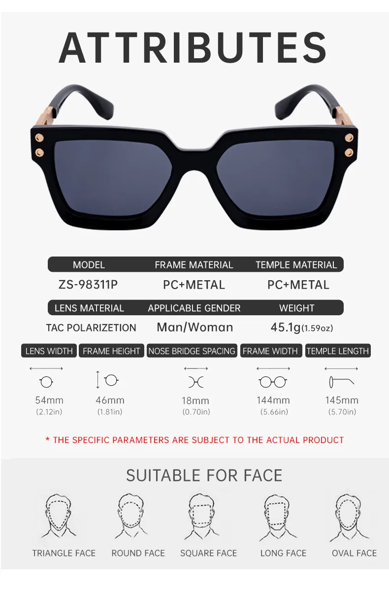 Streetwear Geometric Tac UV400 Protection Square Full Frame Glasses display picture 11