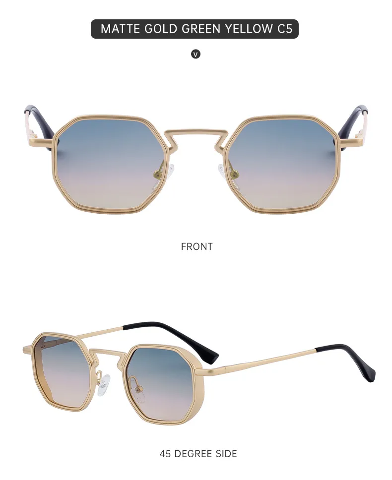 Hip-Hop Vacation Pc Gradient Tinted Lenses Square Full Frame Glasses display picture 1