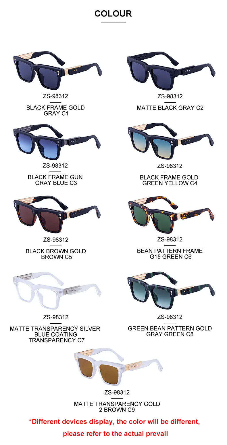 Solid Color Pc Square Full Frame Glasses display picture 1