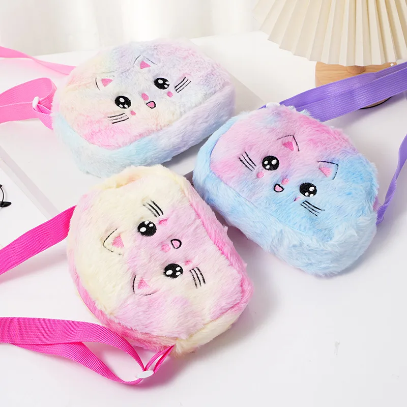Girl'S Plush Gradient Color Cute Oval Zipper Shoulder Bag display picture 6