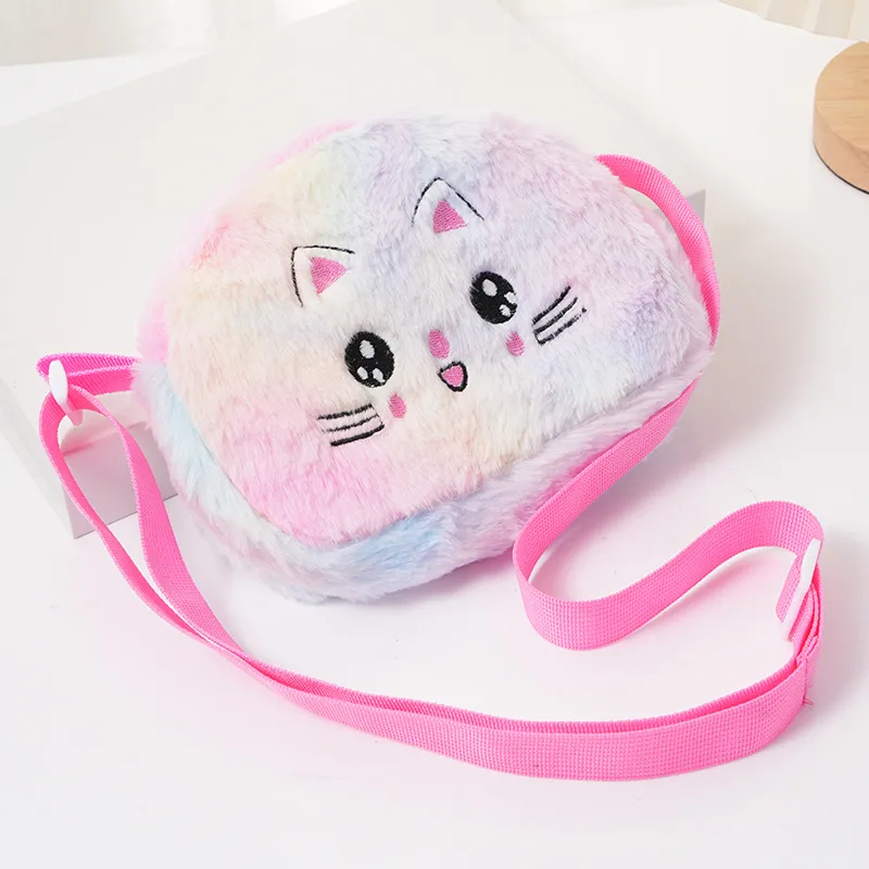Girl'S Plush Gradient Color Cute Oval Zipper Shoulder Bag display picture 2