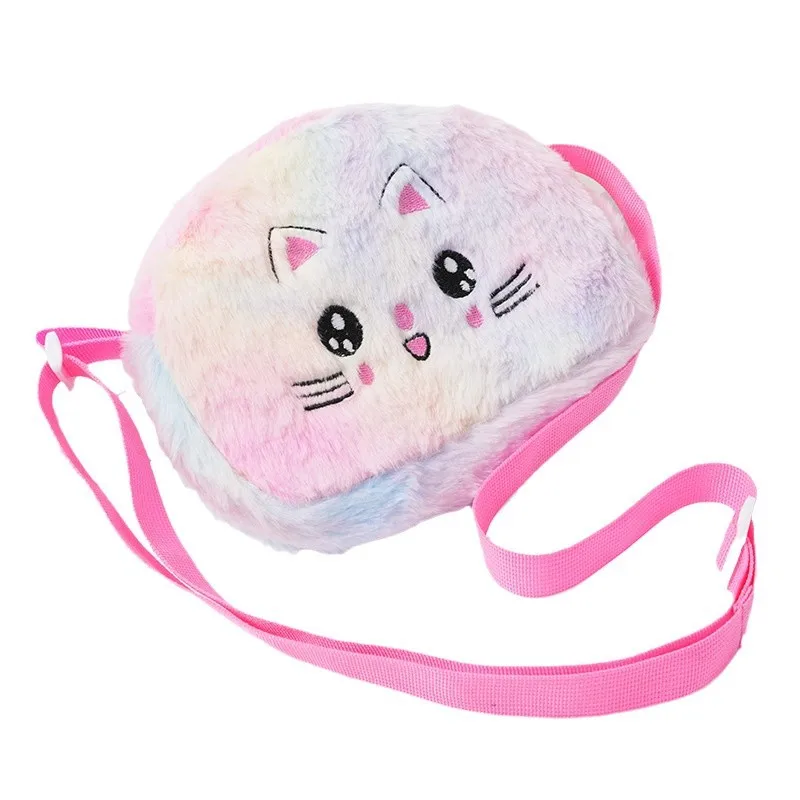 Girl'S Plush Gradient Color Cute Oval Zipper Shoulder Bag display picture 1