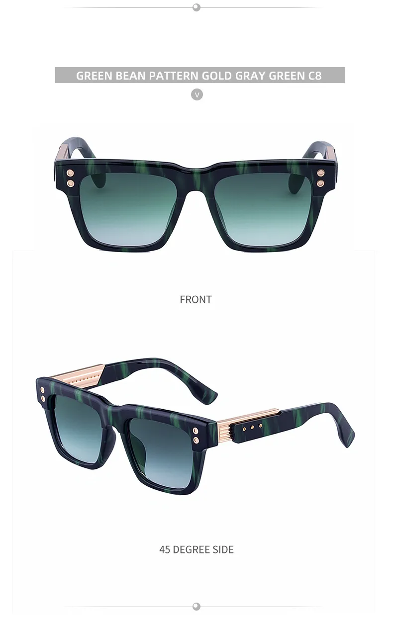 Solid Color Pc Square Full Frame Glasses display picture 2