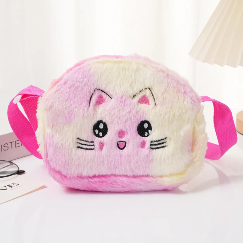 Girl'S Plush Gradient Color Cute Oval Zipper Shoulder Bag display picture 4