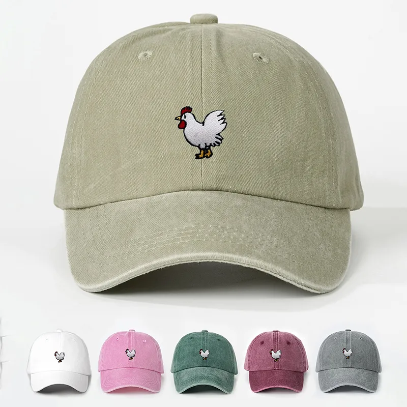 Unisex Casual Simple Style Streetwear Cock Embroidery Curved Eaves Baseball Cap display picture 1