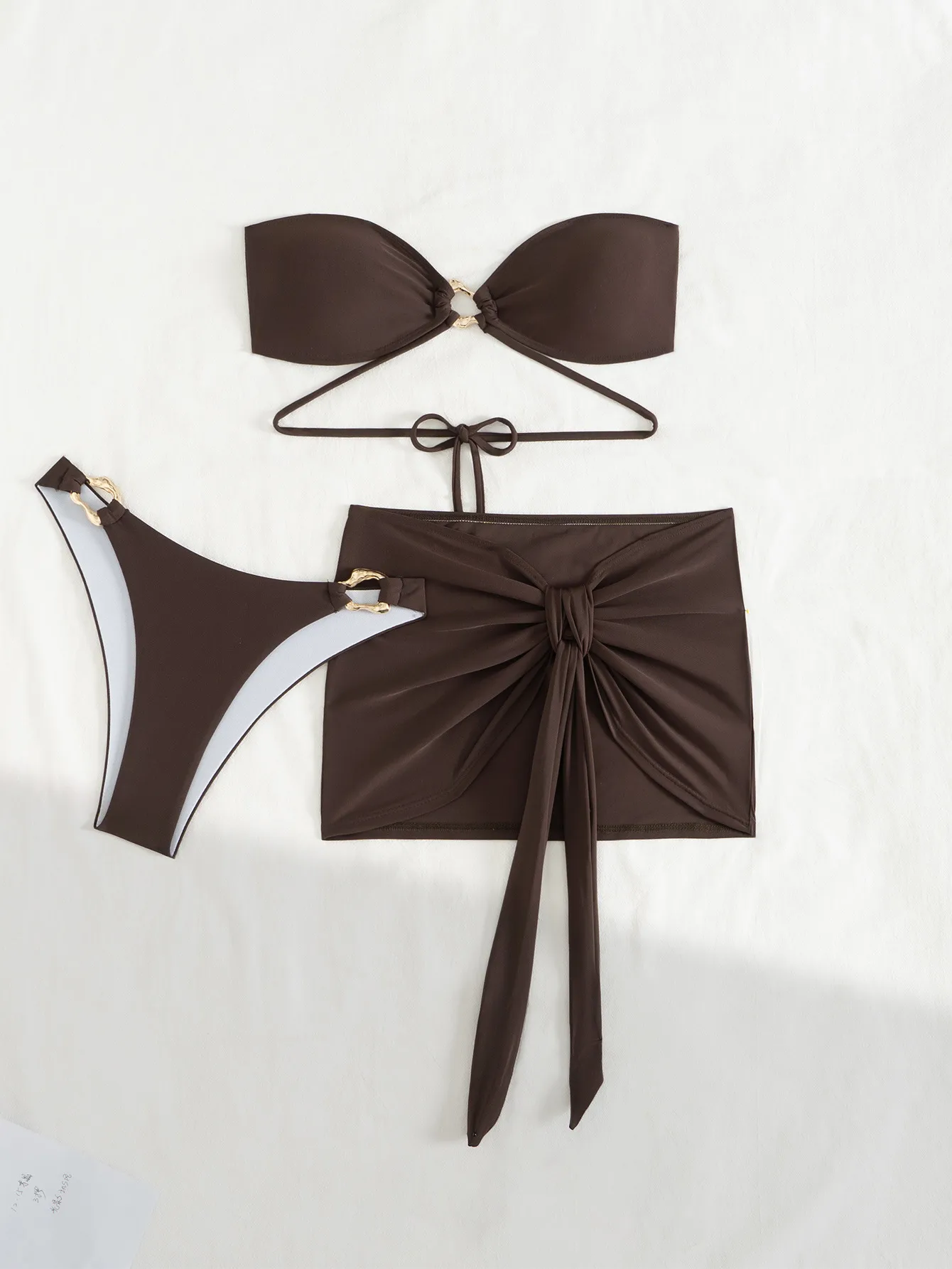 Women's Sexy Solid Color 3 Pieces Set Swimwear display picture 5