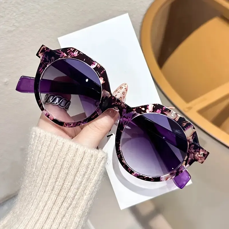 Casual Hip-Hop Novelty Geometric Ac Round Frame Full Frame Glasses display picture 3