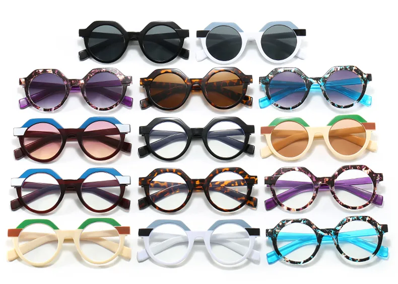 Casual Hip-Hop Novelty Geometric Ac Round Frame Full Frame Glasses display picture 5