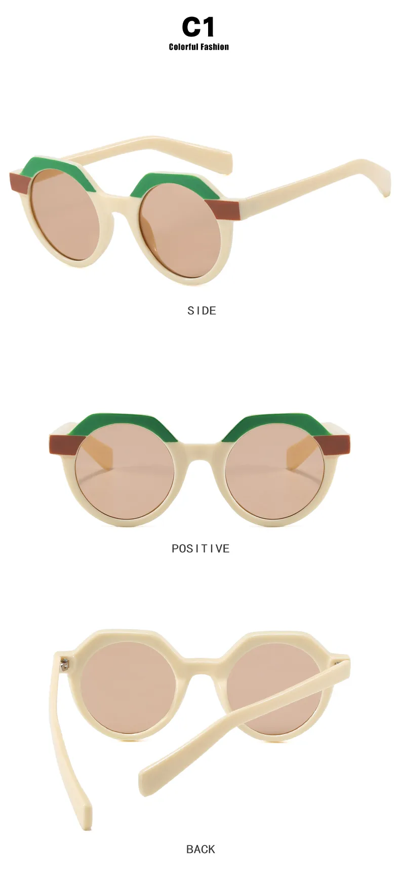 Casual Hip-Hop Novelty Geometric Ac Round Frame Full Frame Glasses display picture 8