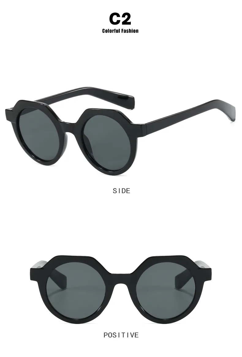 Casual Hip-Hop Novelty Geometric Ac Round Frame Full Frame Glasses display picture 9
