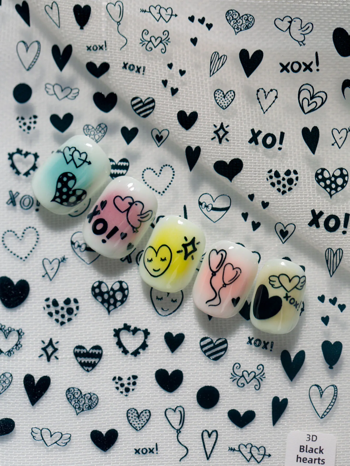 IG Style Cartoon Style Cute Heart Shape Bird Nail Stickers Nail Decoration Accessories display picture 2