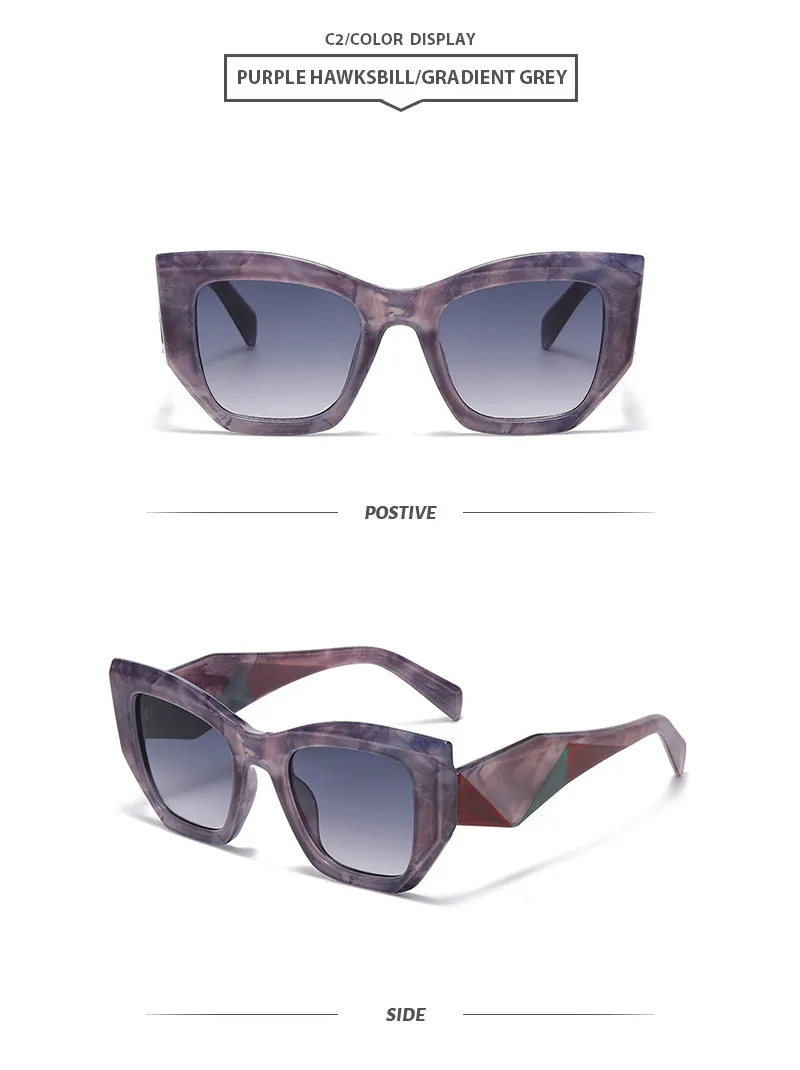 Lady Simple Style Solid Color Ac Square Full Frame Glasses display picture 7