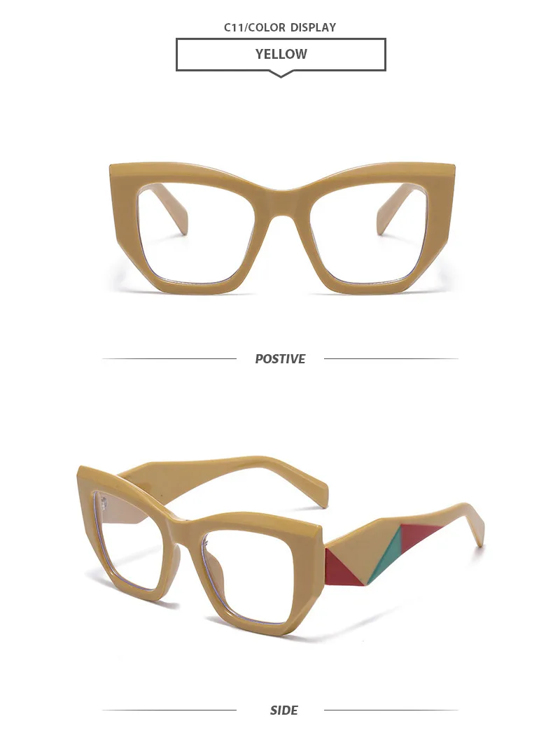 Lady Simple Style Solid Color Ac Square Full Frame Glasses display picture 16