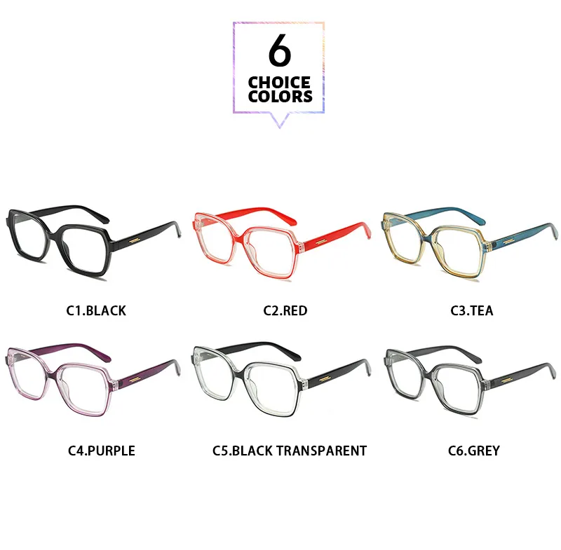 Basic Lady Simple Style Solid Color Ac Square Full Frame Glasses display picture 3
