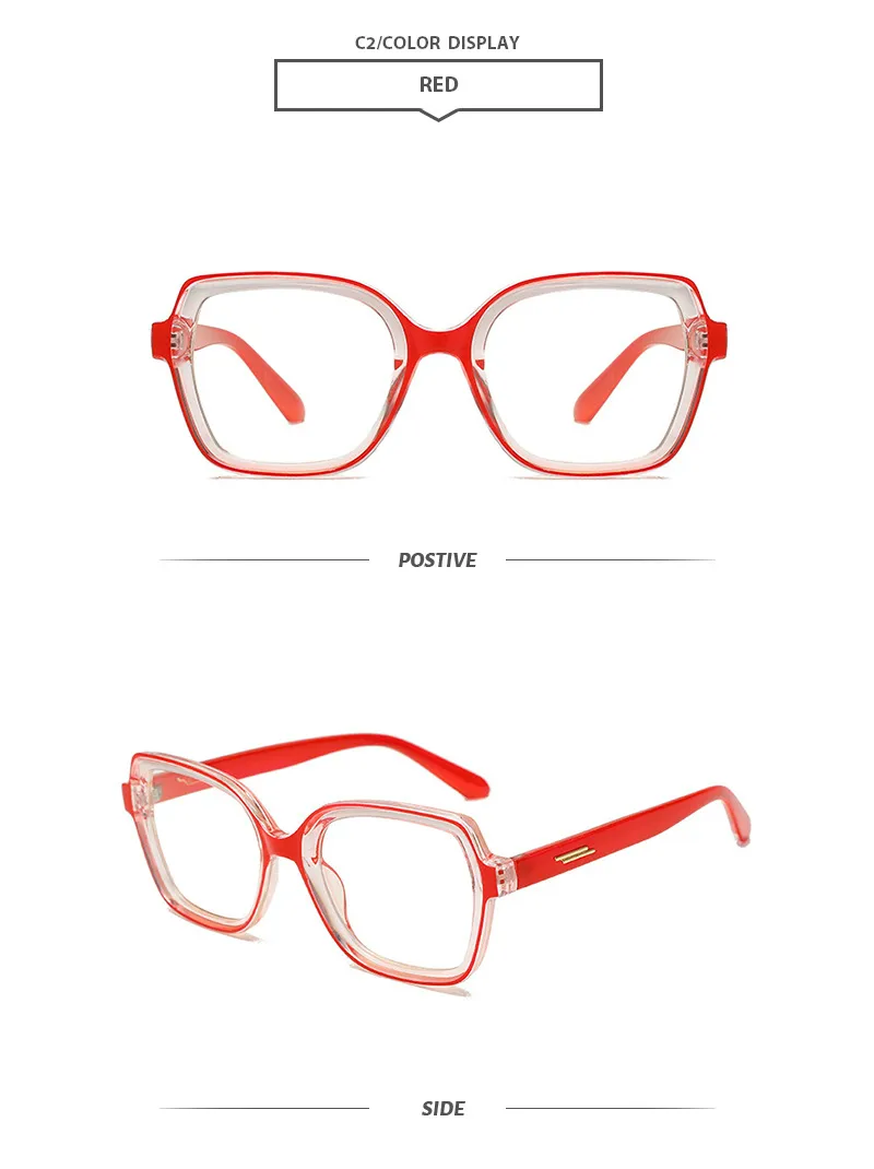 Basic Lady Simple Style Solid Color Ac Square Full Frame Glasses display picture 7