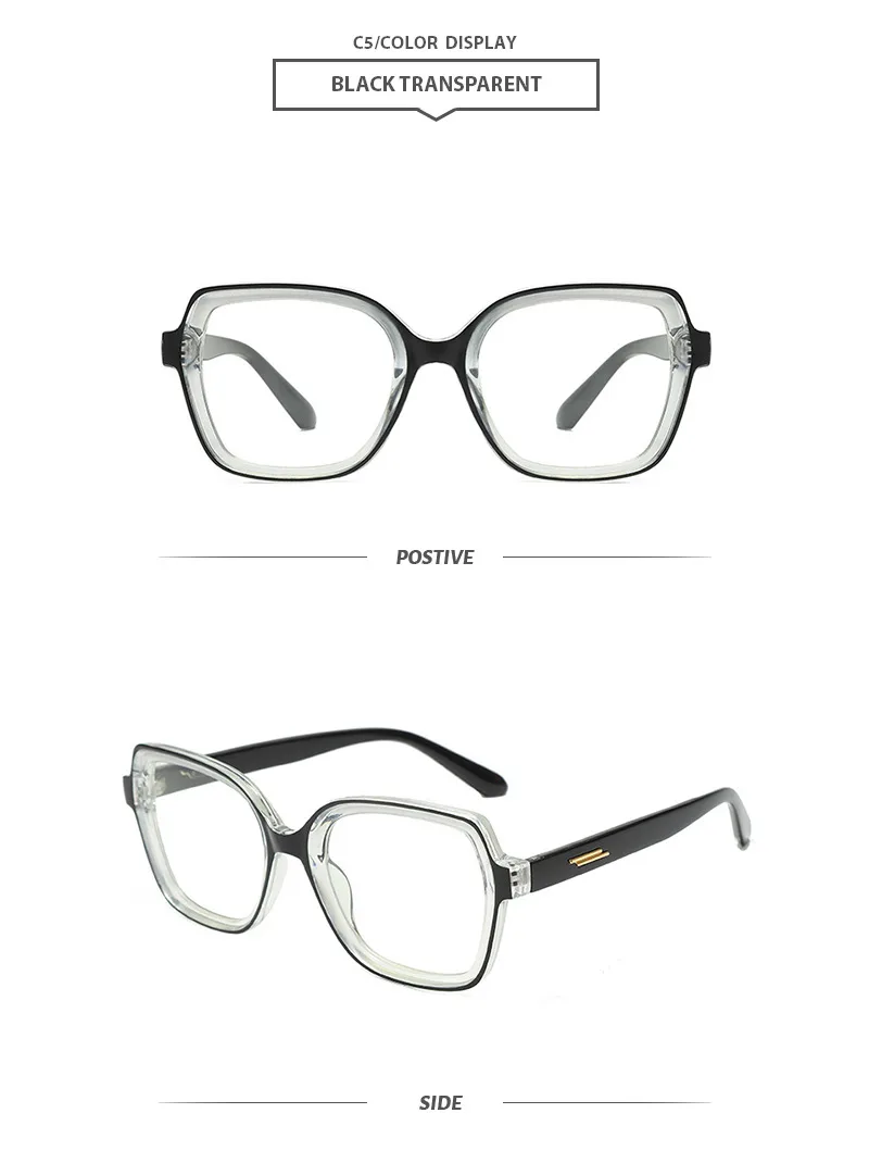 Basic Lady Simple Style Solid Color Ac Square Full Frame Glasses display picture 10