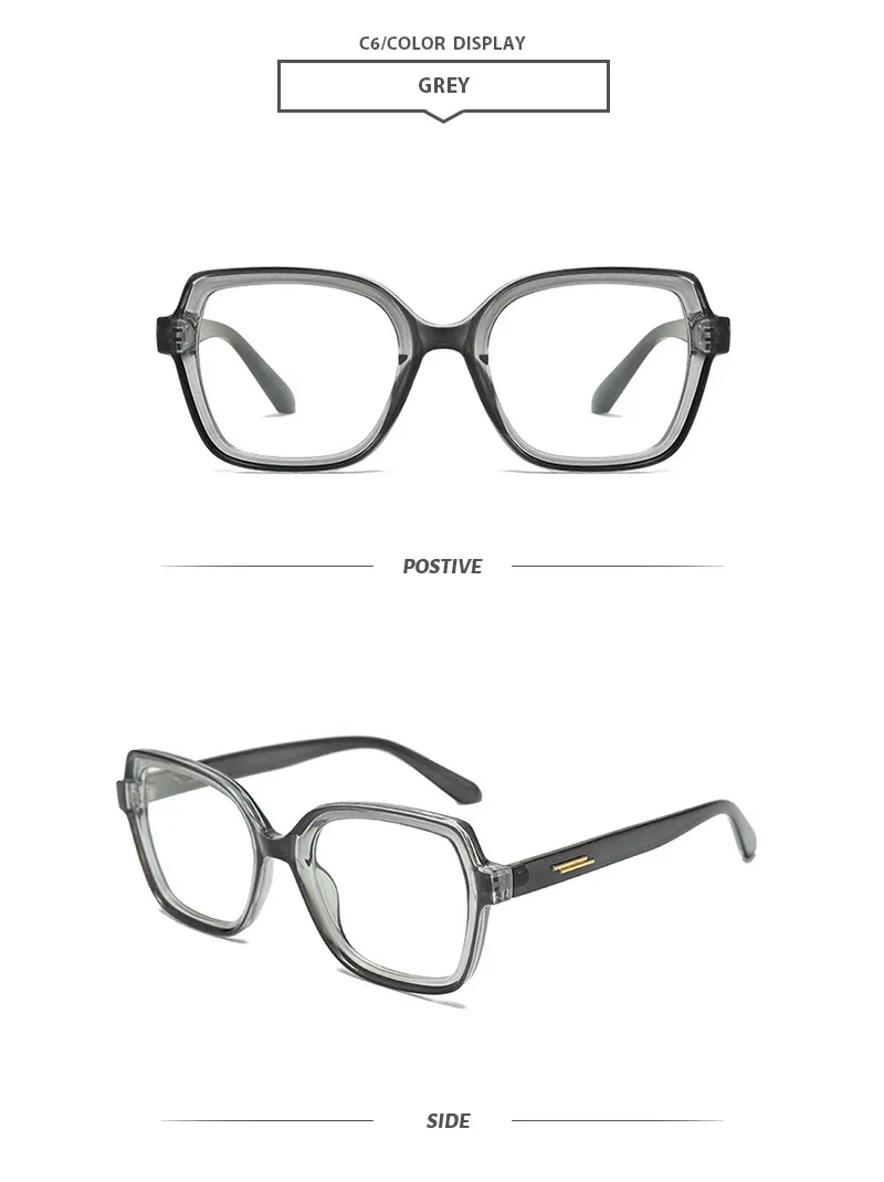 Basic Lady Simple Style Solid Color Ac Square Full Frame Glasses display picture 11