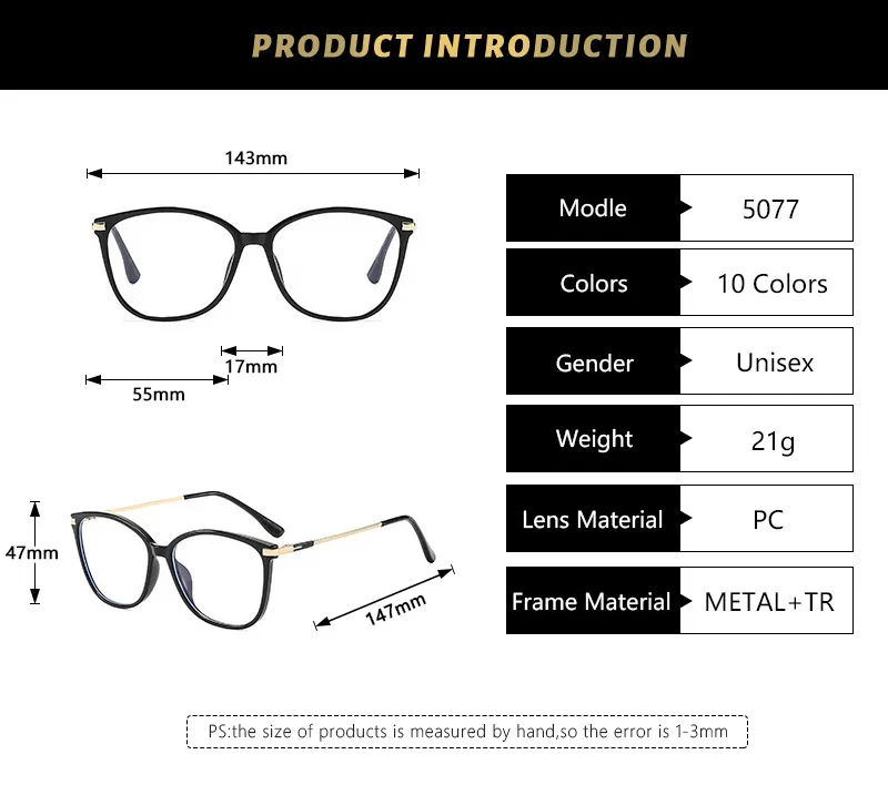 Basic Lady Solid Color Pc Square Full Frame Glasses display picture 2