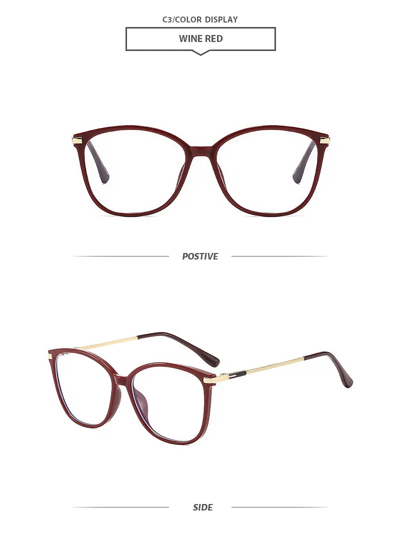 Basic Lady Solid Color Pc Square Full Frame Glasses display picture 8