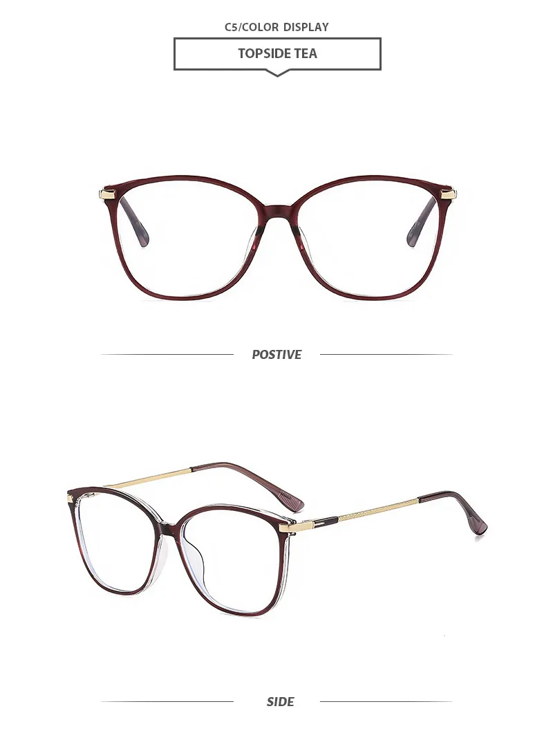 Basic Lady Solid Color Pc Square Full Frame Glasses display picture 10