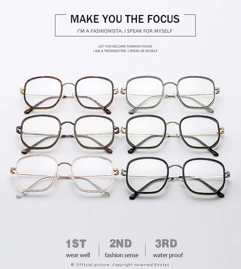 Basic Simple Style Solid Color Pc Square Full Frame Glasses display picture 1