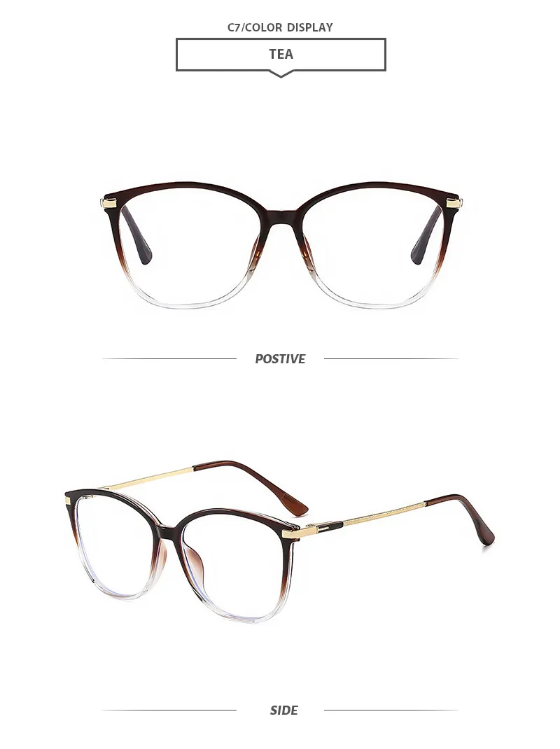 Basic Lady Solid Color Pc Square Full Frame Glasses display picture 12