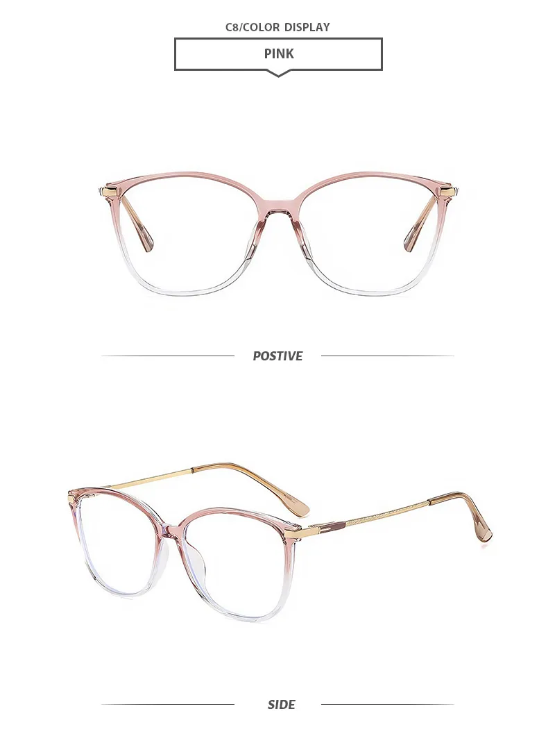 Basic Lady Solid Color Pc Square Full Frame Glasses display picture 13