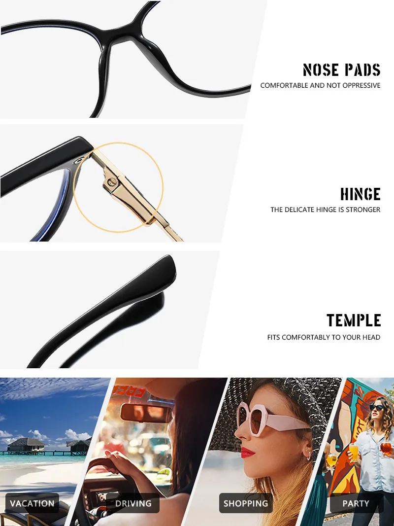 Basic Lady Solid Color Pc Square Full Frame Glasses display picture 16
