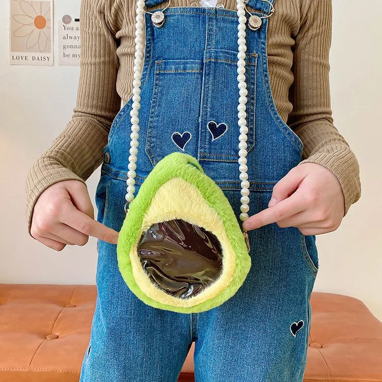 Kid'S Plush Fruit Cute Round Zipper Shoulder Bag display picture 11