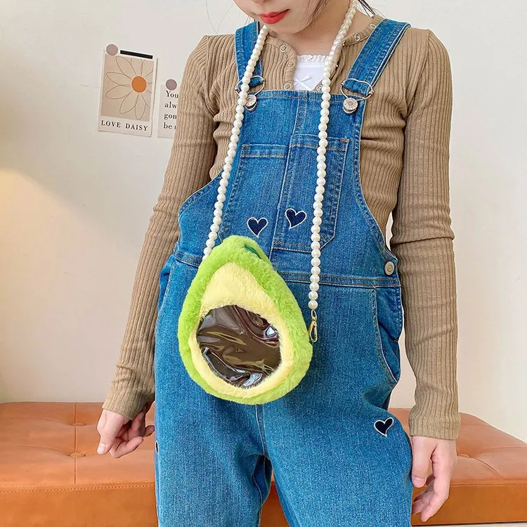 Kid'S Plush Fruit Cute Round Zipper Shoulder Bag display picture 4