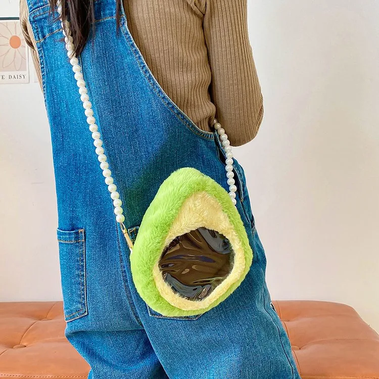 Kid'S Plush Fruit Cute Round Zipper Shoulder Bag display picture 7