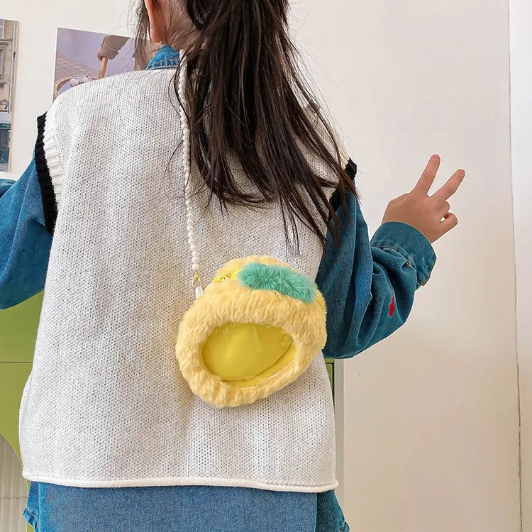 Kid'S Plush Fruit Cute Round Zipper Shoulder Bag display picture 21