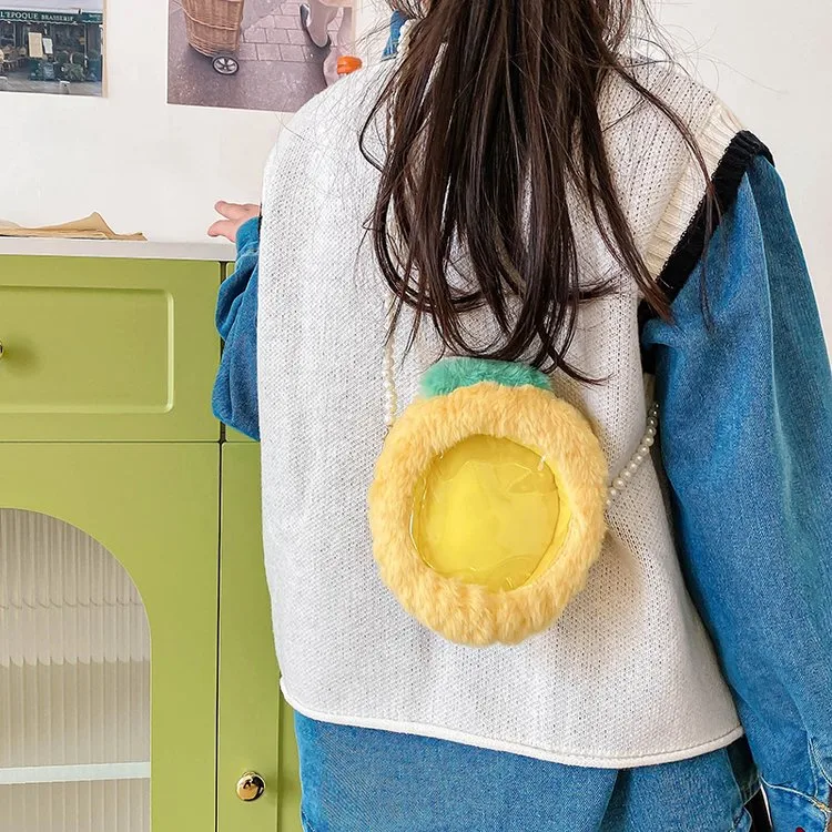 Kid'S Plush Fruit Cute Round Zipper Shoulder Bag display picture 28