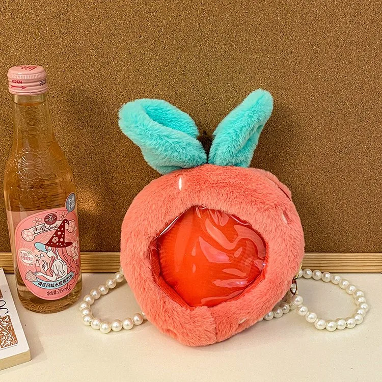 Kid'S Plush Fruit Cute Round Zipper Shoulder Bag display picture 27