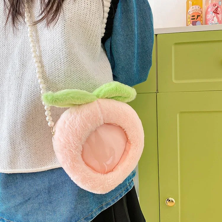 Kid'S Plush Fruit Cute Round Zipper Shoulder Bag display picture 24