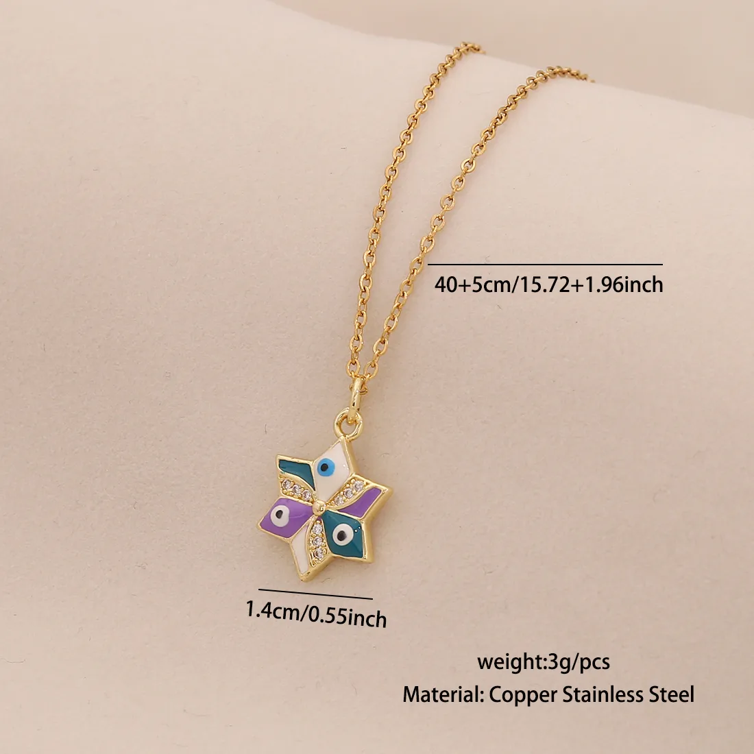 Casual Modern Style Cool Style Devil's Eye 304 Stainless Steel Copper 18K Gold Plated Valentine'S Day New Year Birthday Women's Pendant Necklace display picture 11