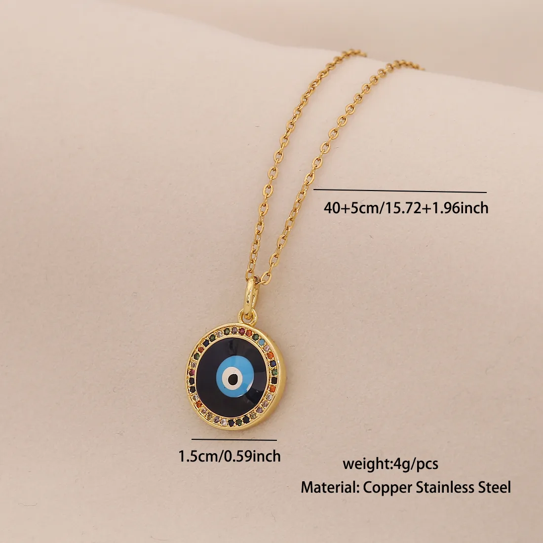 Casual Modern Style Cool Style Devil's Eye 304 Stainless Steel Copper 18K Gold Plated Valentine'S Day New Year Birthday Women's Pendant Necklace display picture 10