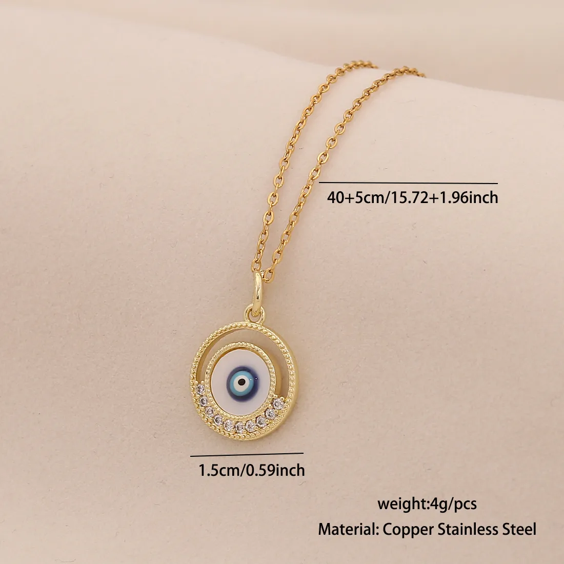 Casual Modern Style Cool Style Devil's Eye 304 Stainless Steel Copper 18K Gold Plated Valentine'S Day New Year Birthday Women's Pendant Necklace display picture 6
