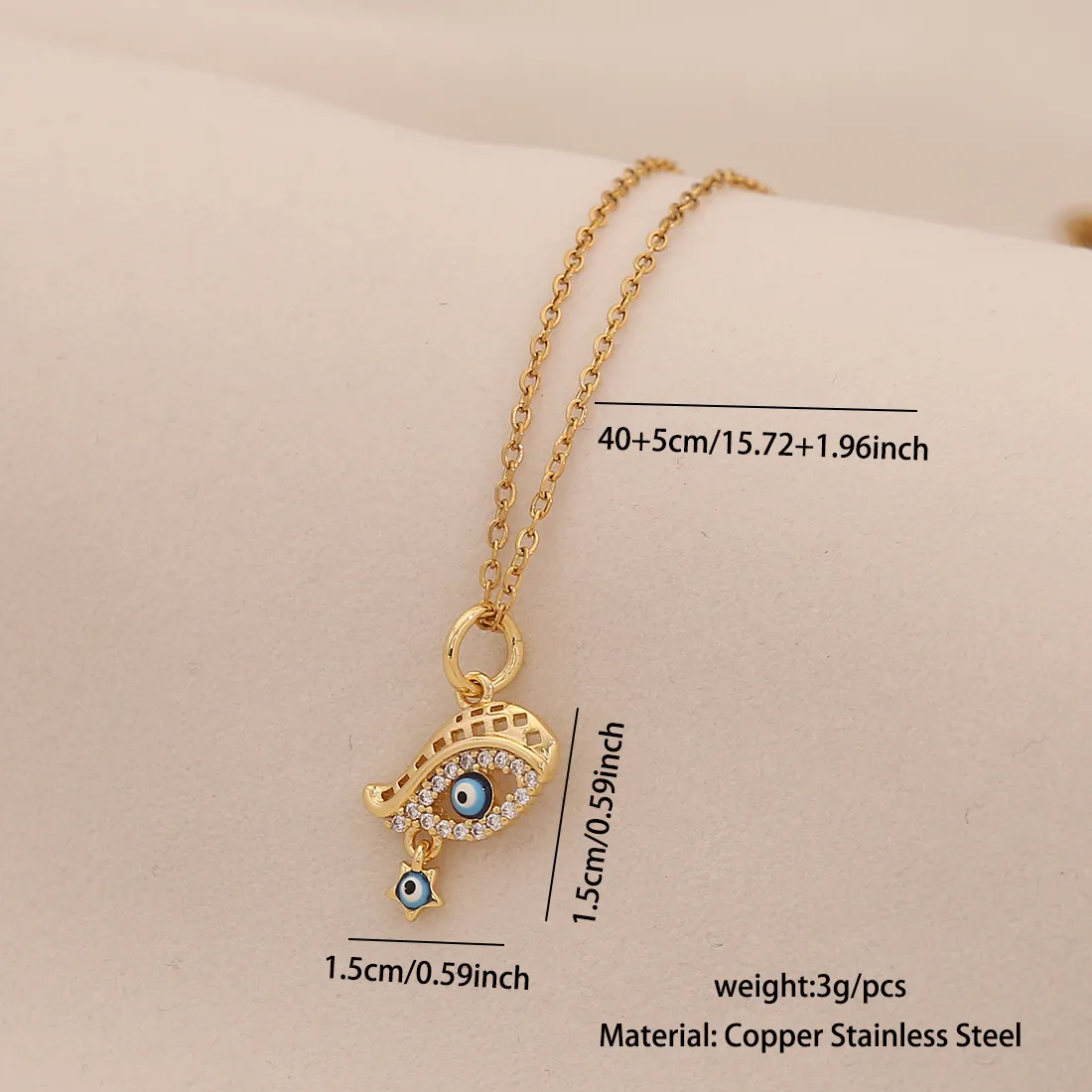 Casual Modern Style Cool Style Devil's Eye 304 Stainless Steel Copper 18K Gold Plated Valentine'S Day New Year Birthday Women's Pendant Necklace display picture 4
