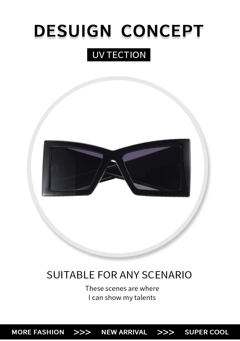 Exaggerated Sunglasses Pc Square Full Frame Glasses display picture 2